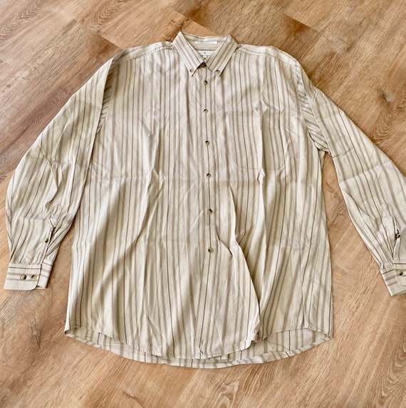 Vintage Striped Button Down Shirts, Polo Ralph Lauren, Joseph Abboud, Tommy Hilfiger, Mens XL View 6