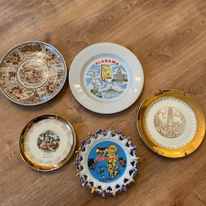 Vintage Souvenir Teller, Vintage Zierteller