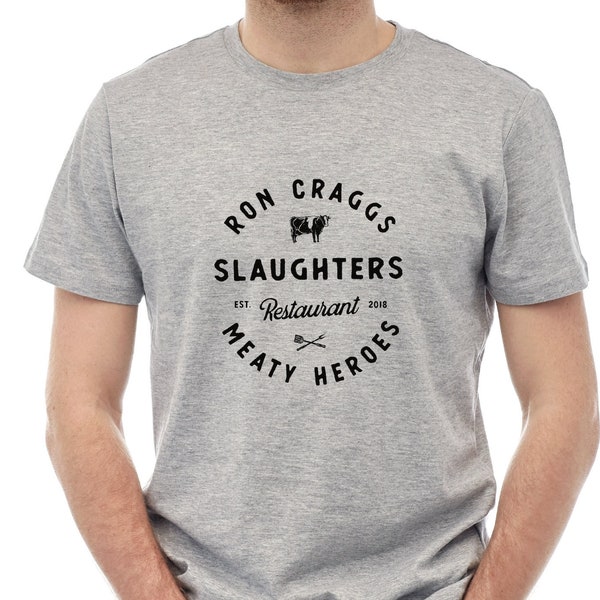 Athletico Mince Vintage Style, Slaughters T-Shirt for men, inspired by Bob Mortimer. GREY
