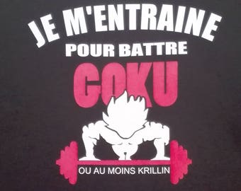 T-shirt pour enfant "Je m'entraine pour battre Goku"