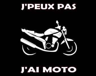 T-shirt humoristique pour enfant "J'peux pas, j'ai moto"