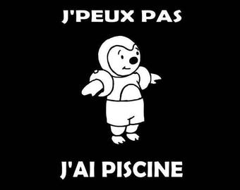 T-shirt humoristique pour enfant "J'peux pas, j'ai piscine"