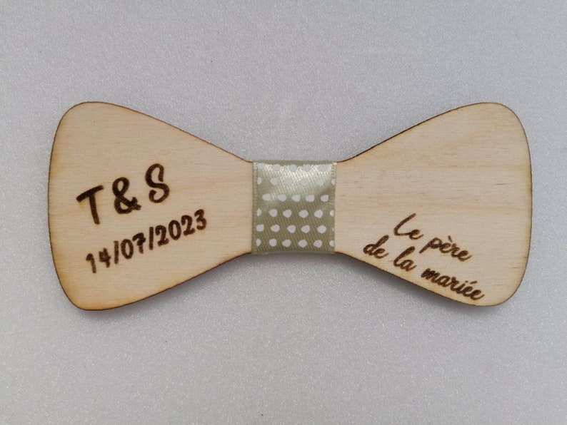 Noeud papillon en bois personnalisation possible image 3