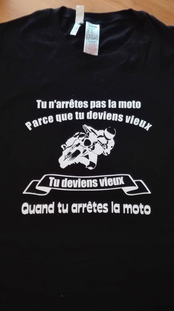 T-Shirt Homme Noir Papa Motard Idee Cadeau Moto (Noir, S) : : Auto  et Moto