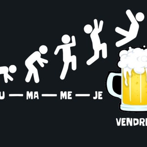 T-shirt humoristique pour adulte, vendredi, bière .