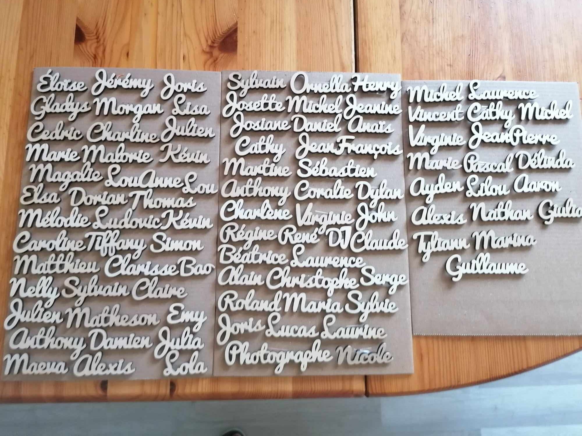 Personalized Place Markers First Name Cut Out 