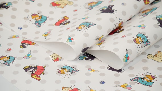 Shiba Inu Birthday Wrapping Paper 4 Sheets
