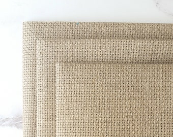 AIDA 18 Count Raw Natural Aida | Cross Stitch Fabric, 18ct Burlap Aida Cloth, Aida Canvas, Counted Cross Stitch Fabric, Zweigart