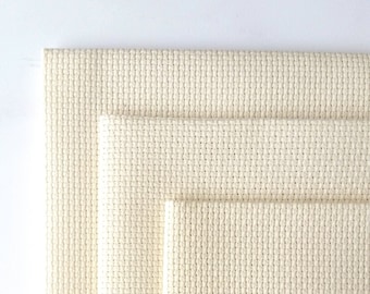 AIDA 16 Count Ivory Fabric | Cross Stitch Fabric, 16ct Cream Aida Cloth, Zweigart, Beginner Cross Stitch Fabric, Aida Canvas