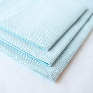14 Count Touch of Blue Aida Fabric | Cross Stitch Fabric, Wichelt 14ct Light Blue Aida Cloth, Permin Aida Canvas