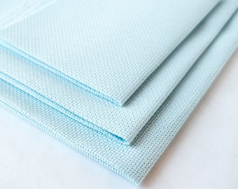 14 Count Touch of Blue Aida Fabric | Cross Stitch Fabric, Wichelt 14ct Light Blue Aida Cloth, Permin Aida Canvas