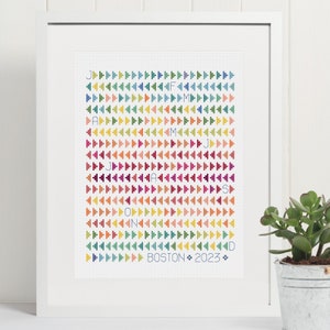 Kruissteekpatroon temperatuur | Moderne kruissteekkaart | Kruissteekpatroon vliegende ganzen | Pdf-download | Geformatteerd voor schrikkeljaar