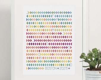 Temperature Cross Stitch Pattern | Modern Cross Stitch Chart | Flying Geese Cross Stitch Pattern | PDF Download | Leap Year Formatted