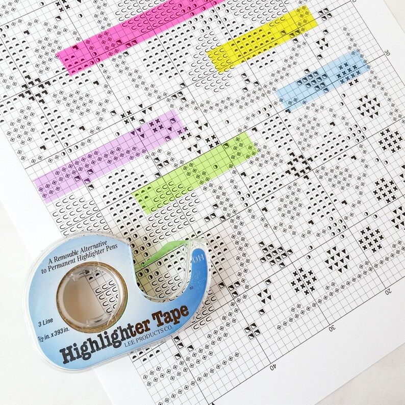 Removable Highlighter Tape for Cross Stitch Charts Etsy