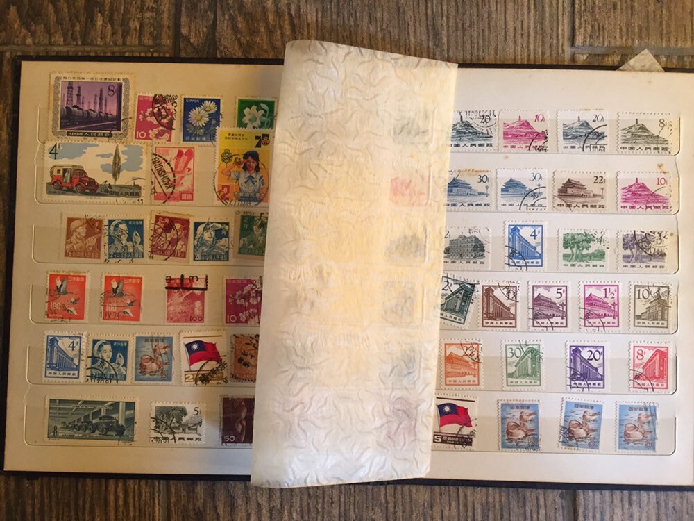 Vintage Postage Stamp Album Pages Antique Postal Ephemera Digital Downloads  for Decoupage Backgrounds Journals Scrapbooking Shabby Chic 794 