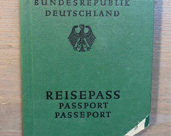 Old Vintage Germany Passport Travel Document Cancelled 1971