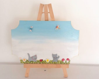 Plaque de porte fantaisie petits chats