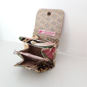 Leather bellows wallet in Japanese fabric image 5