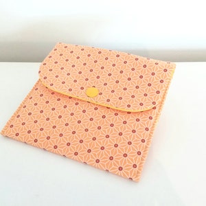 Petite pochette plate à pression Géométrique orange