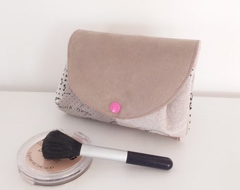 Bellows, suede and fabric kit for make-up or jewellery