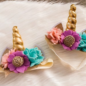 Sparkly Unicorn Horn Headband, Baby Unicorn Headband, Pink & Gold Unicorn Headpiece, Toddler Unicorn headband, Unicorn, First Birthday
