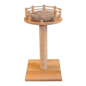 Cat Tree Scratching Post Solid Stable Heavy Base Handmade Cat Accessories Pet Accessories Cat Furniture image 1