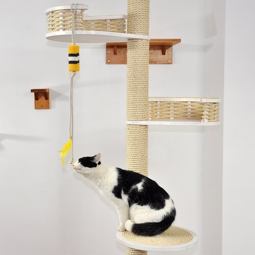 Arbre A Chat Du Sol Au Plafond 3 Paniers Gratte Chat Etsy