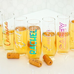 Bridesmaid Champagne Glass | Personalized Name Champagne Flute