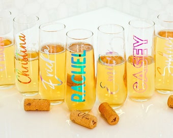 Bridesmaid Champagne Glass | Personalized Name Champagne Flute