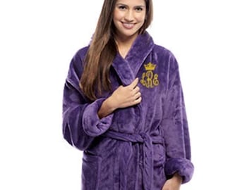 Unisex Heavyweight Plush Fleece Robe - Shawl Collar Lounge Robe For Men & Women