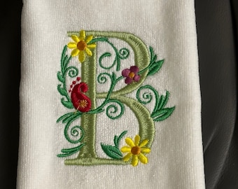 Embroidered Monogram Fingertip Towel