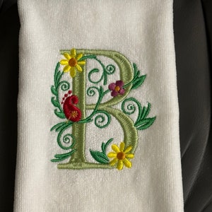 Embroidered Monogram Fingertip Towel