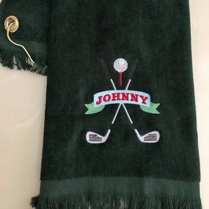 Personalized Golf Towels, Golf Towel, Sport Towels, Gift For Him, Father&#39;s Day Gift, Embroidered Golf Gift