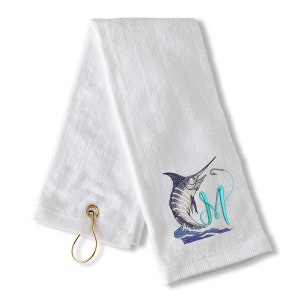 Monogrammed Fishing Towels, Fisherman's Towel , Embroidered Gift For Him, Father's Day Gift