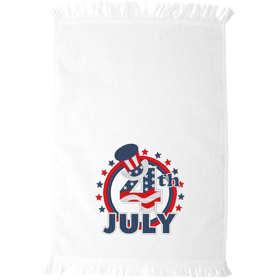 Embroidered 4th of July Towels Patriotic Fingertip Hand Kitchen Towels Bathroom Decor Kitchen Decor Hostess Gift Embroidered Gifts Etsy