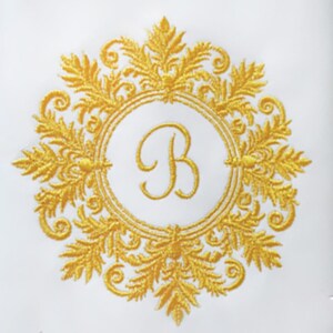 Monogrammed Fingertip Towel, Embroidered Ornamental Font Towel, Hand Towels