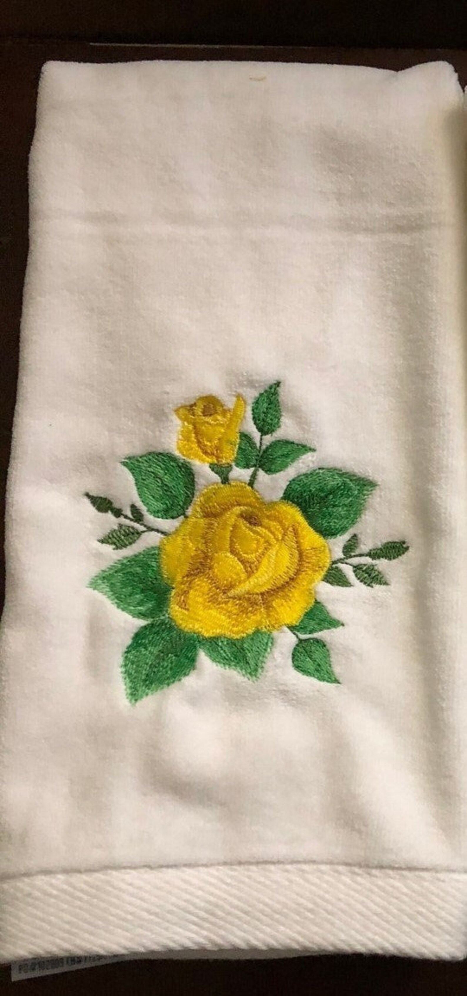 Embroidered Roses Towel Roses on Hand Towels Fingertip Etsy