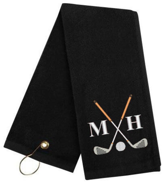 Monogrammed Golf Towels Personalized Golf Towel Golf Gift Etsy
