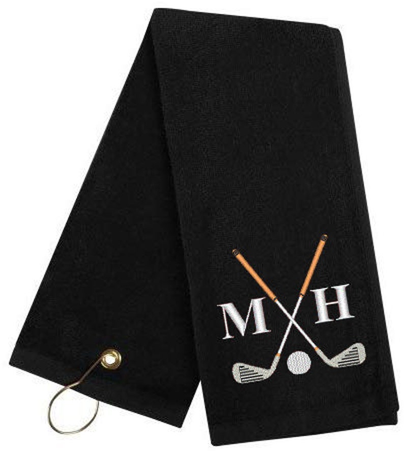 Monogrammed Golf Towels Personalized Golf Towel Golf Gift Etsy