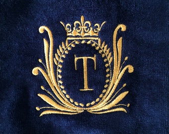 Monogrammed Fingertip Towel, Embroidered Royalty Font Towel, Hand Towels