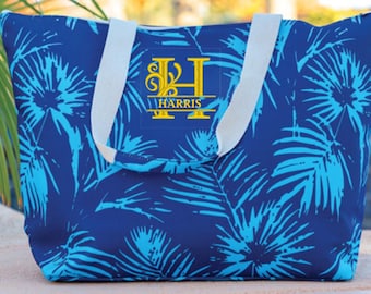 Personalized Beach Tote Bag, Large Waterproof Embroidered Monogram
