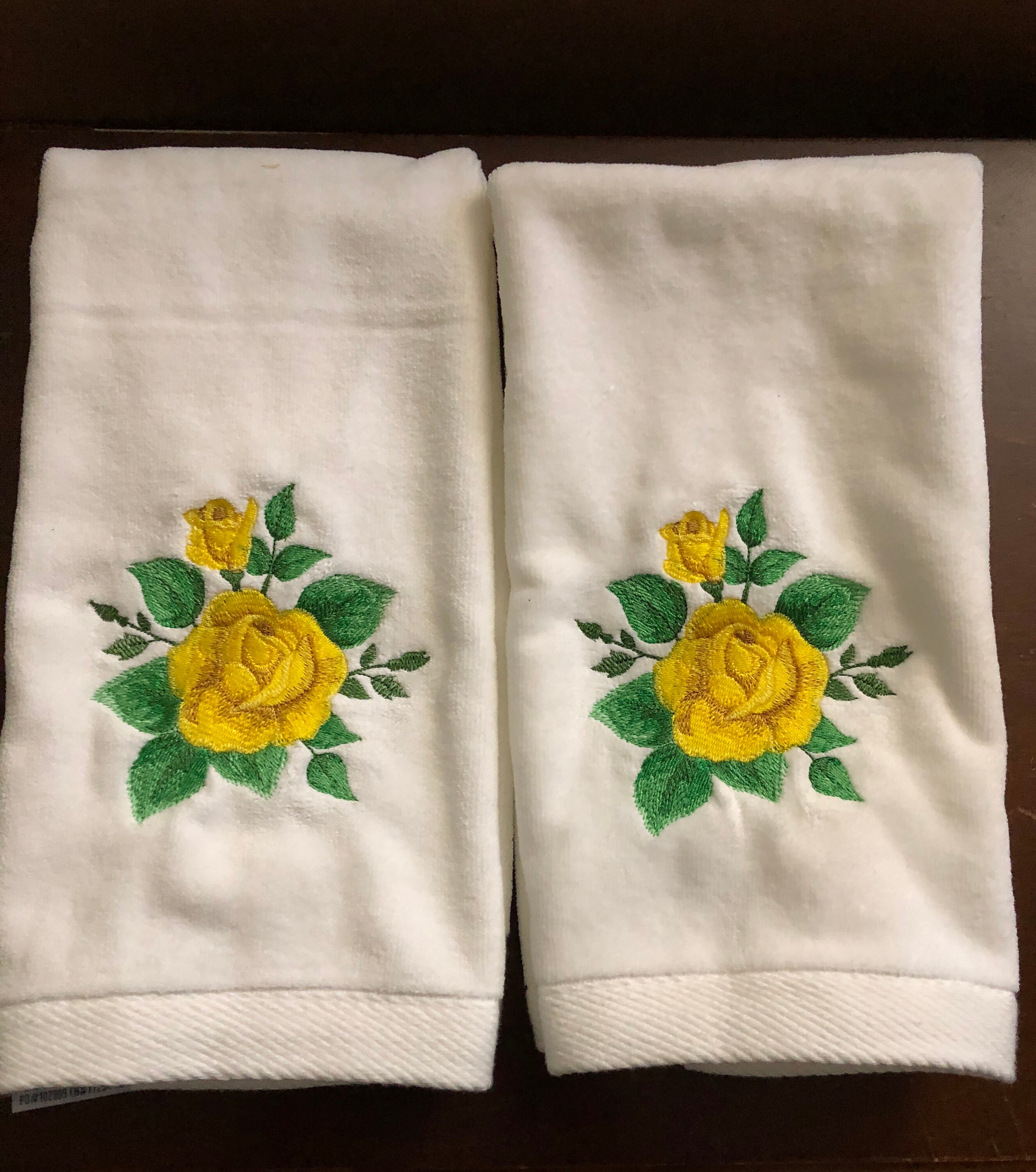 Embroidered Roses Towel Roses on Hand Towels Fingertip Etsy