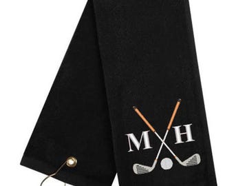Monogrammed Golf Towel: Embroidered Terry Velour Gift