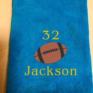 Personalized Football Towels, Personalized Gift, Football Gift For Him, Gift For Her, Father&#39;s Day Gift, Embroidered Towel Gift