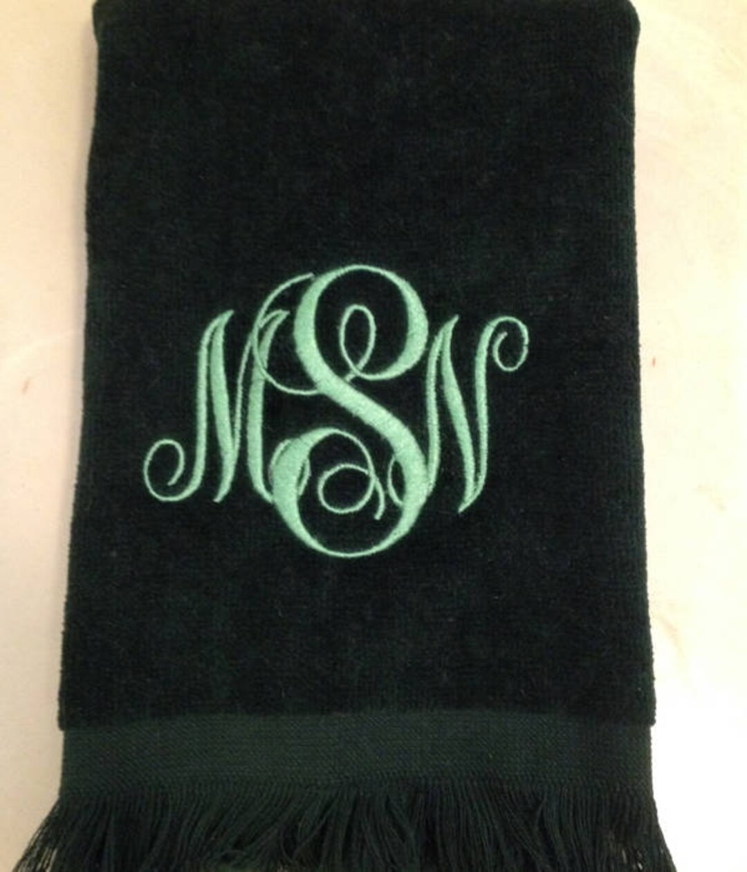Monogrammed Fingertip Towel, Embroidered Intertwine Monogram Towels Etsy