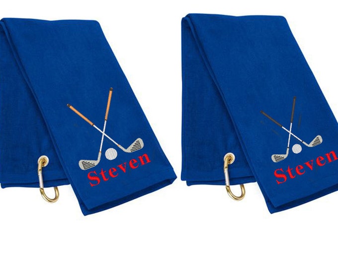 Golf Towels, Personalized Golf Towel, Monogrammed Golf Gift For Him, Father's Day Gift, Embroidered Golf Gift