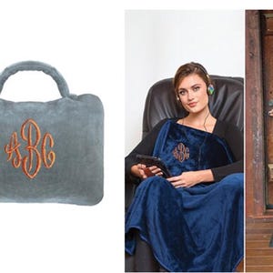 Monogrammed Travel Blanket, Softest Personalized Blanket, Monogram Throw