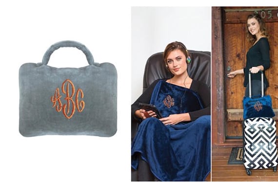 Monogrammed Travel Blanket, Softest Personalized Blanket, Monogram Throw