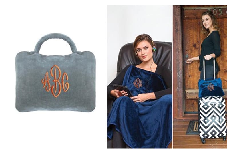 Monogrammed Travel Blanket, Softest Personalized Blanket, Monogram Throw image 1