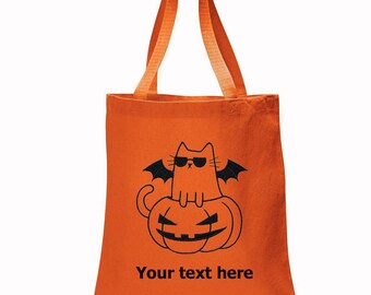 Personalized Halloween Tote Bag: Embroidered Candy Bag for Kids